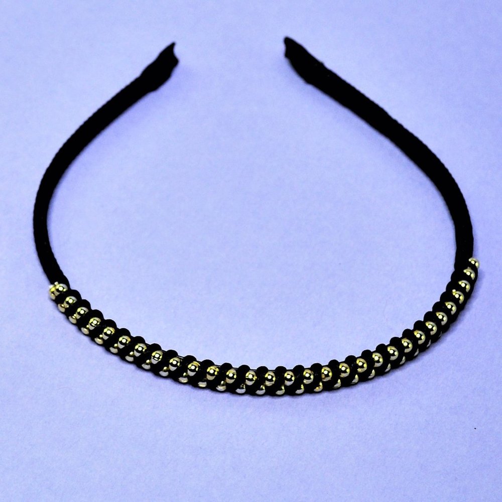 Like New! Jules Smith Black and Gold Beaded Headband